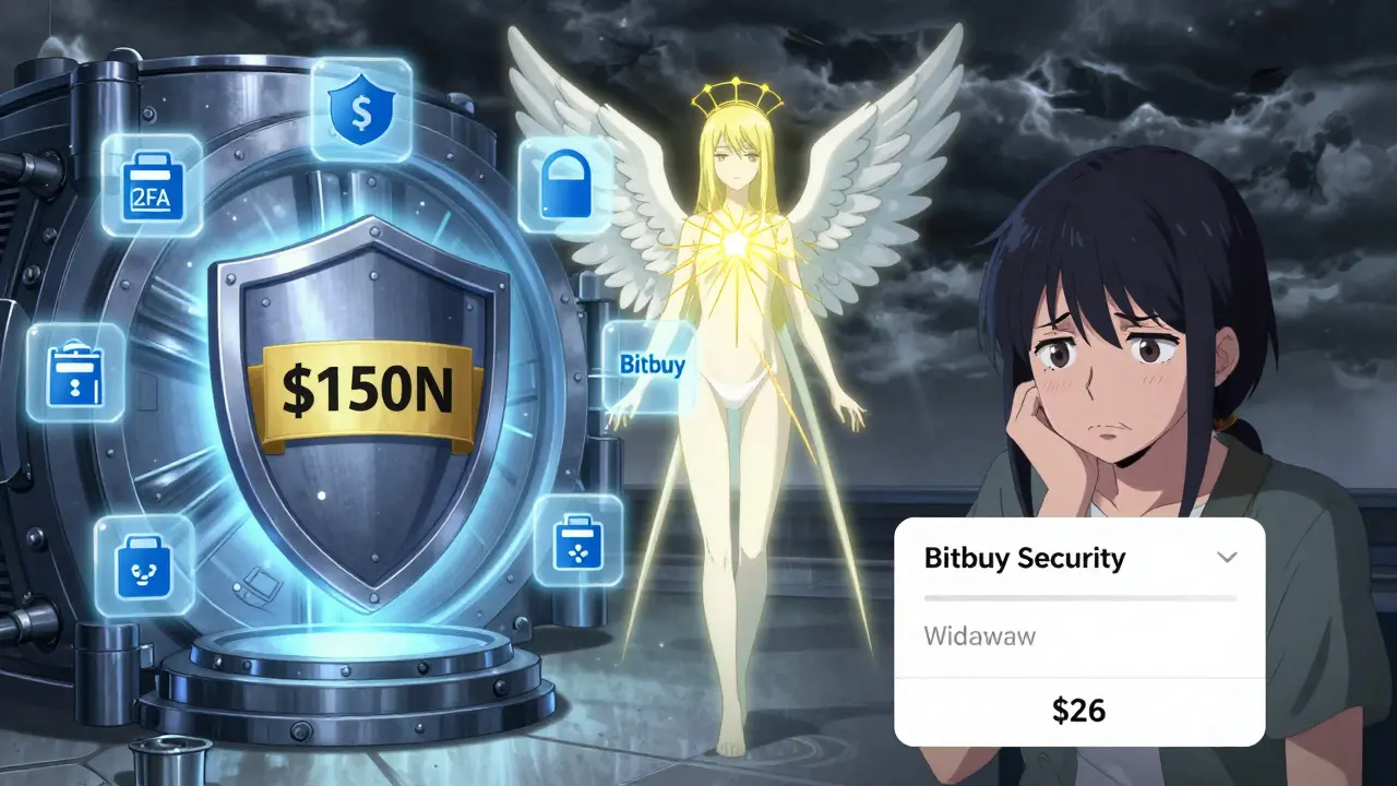 A glowing secure vault with BitGo insurance shielding a user from a withdrawal error notification, symbolizing safety.
