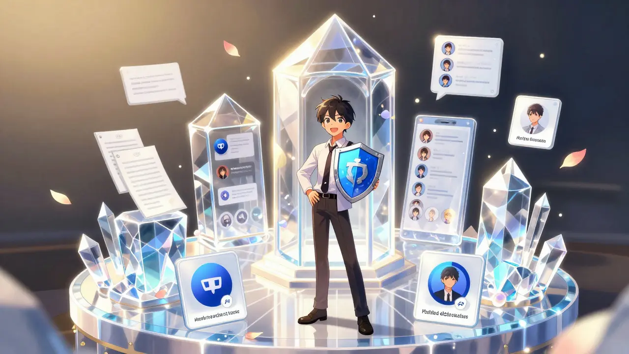 Manga illustration of a safe, transparent crypto project foundation with clear rules.