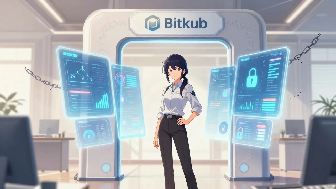 Shoujo manga trader accessing secure licensed crypto exchange portal