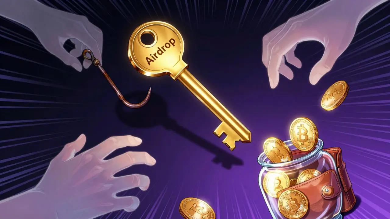 Manga art showing a golden key turning into a trap hook stealing coins