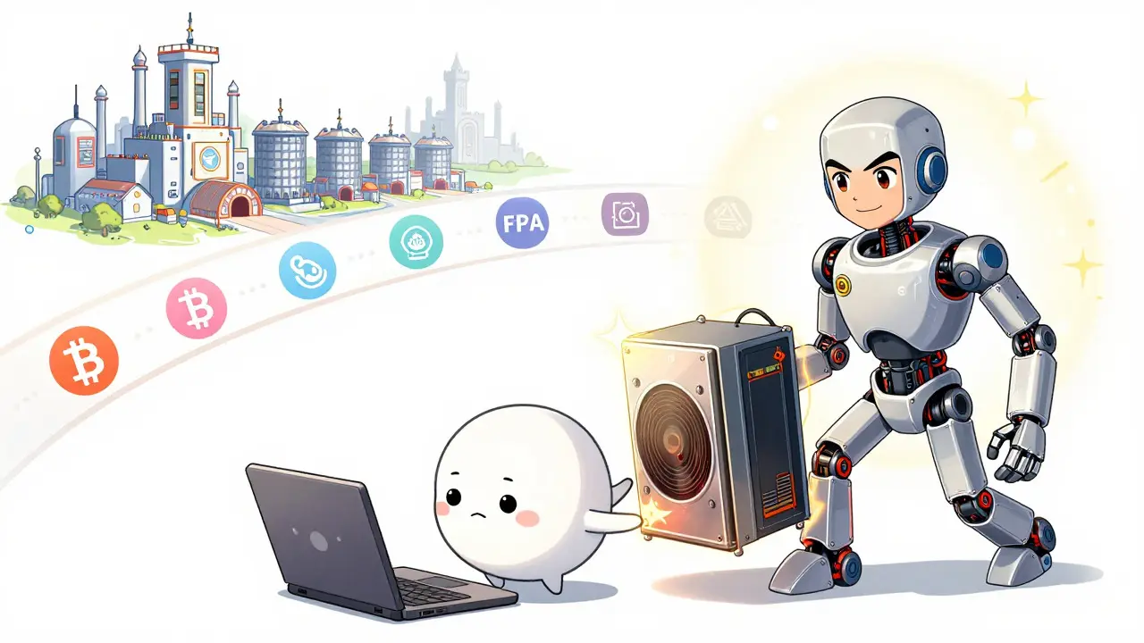 Cute laptop replaced by powerful ASIC miner in anime style