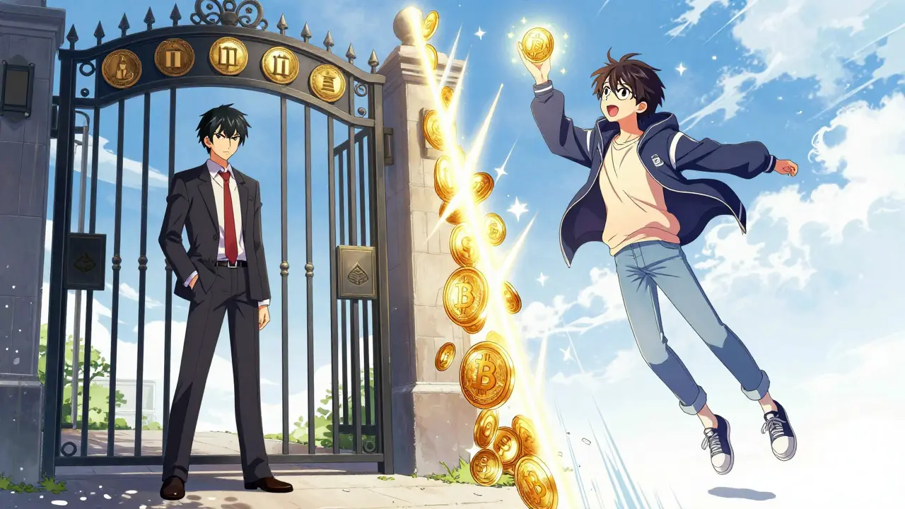 Manga split scene: restricted app vs free wallet