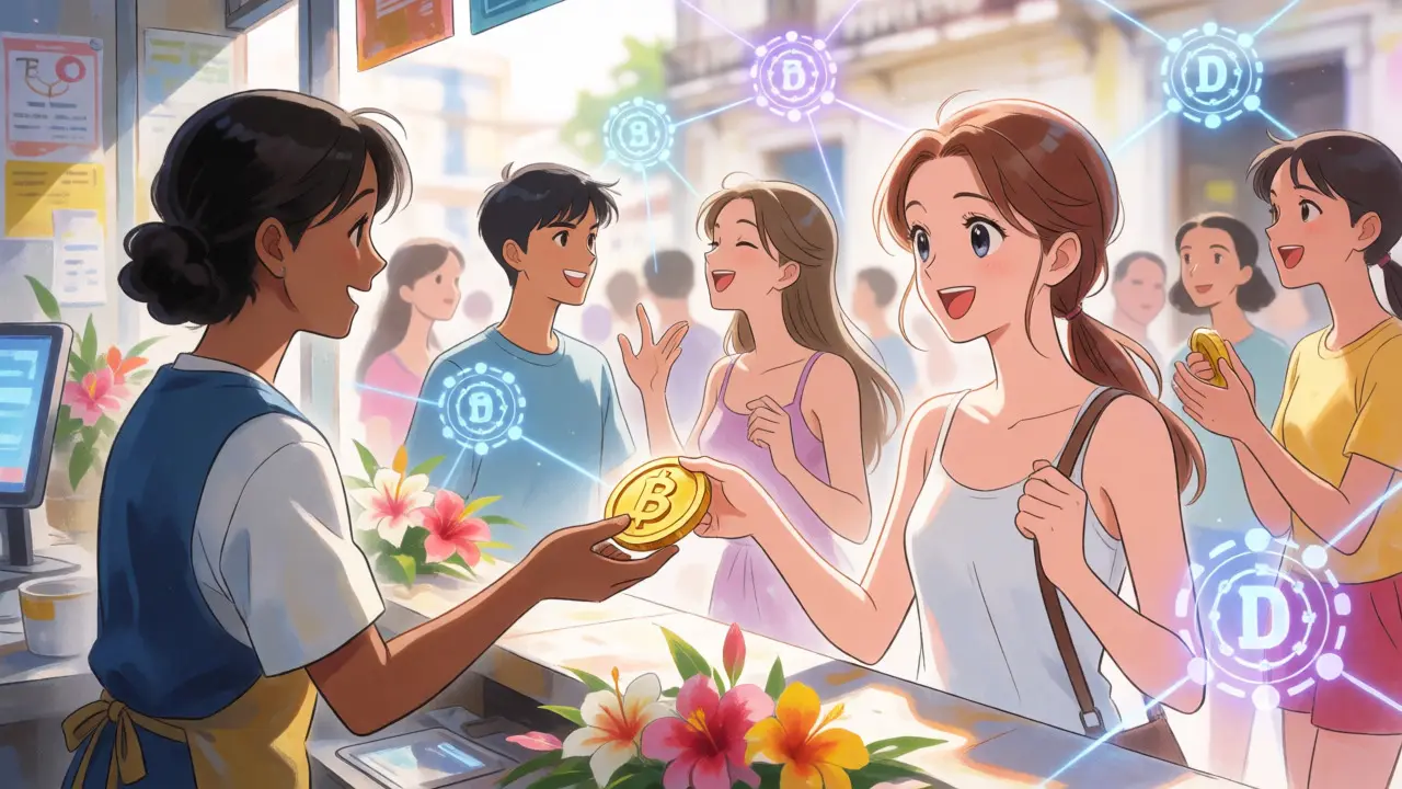 Friendly transaction at a vibrant Havana crypto exchange