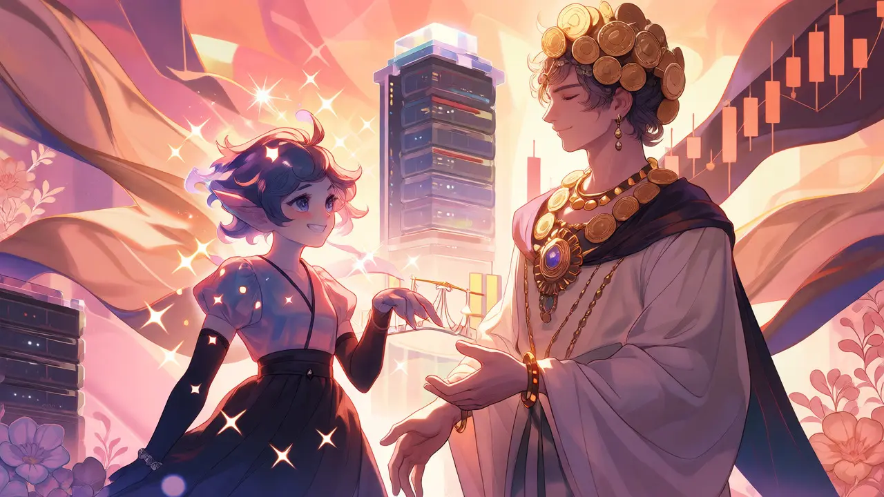 Manga illustration of two figures representing POND and MPond token economies.