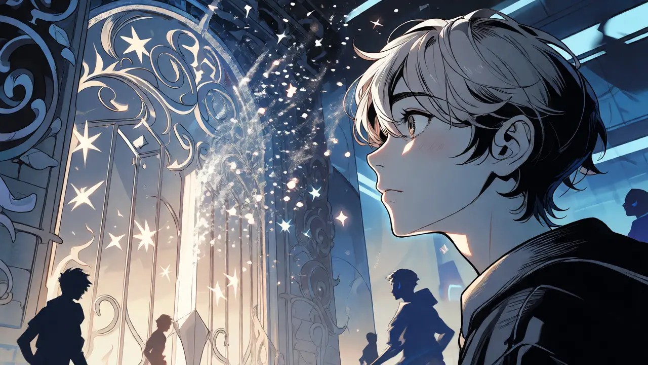 Melancholic anime figure watching a shimmering, fading portal representing a closed airdrop.