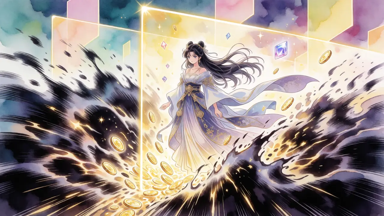 Strategic anime scene showing liquidity protected in price range